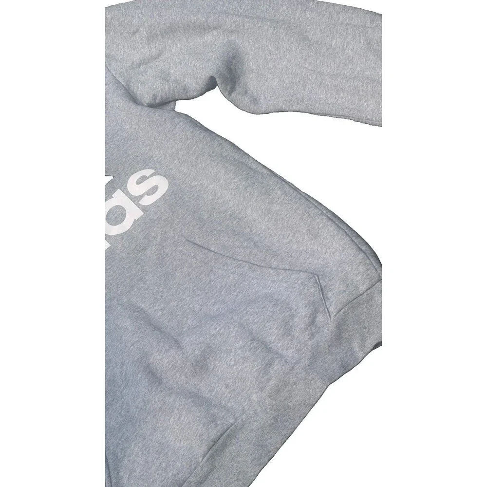 adidas Gray Pullover Hoodie Men's Medium Large Logo Sweatshirt
